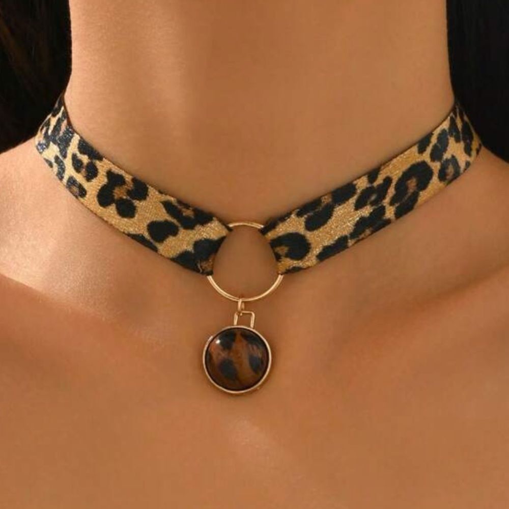 Leopard Print Choker Necklace M1500